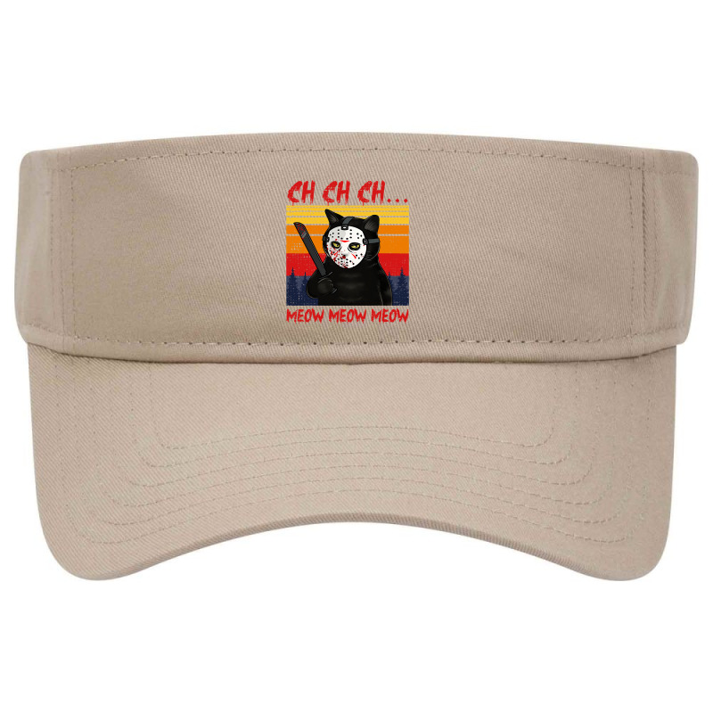 Chchch Meow Meow Horror Cat Bloody Knife Hilarious Halloween 147 Visor hat by peafowl | Artistshot