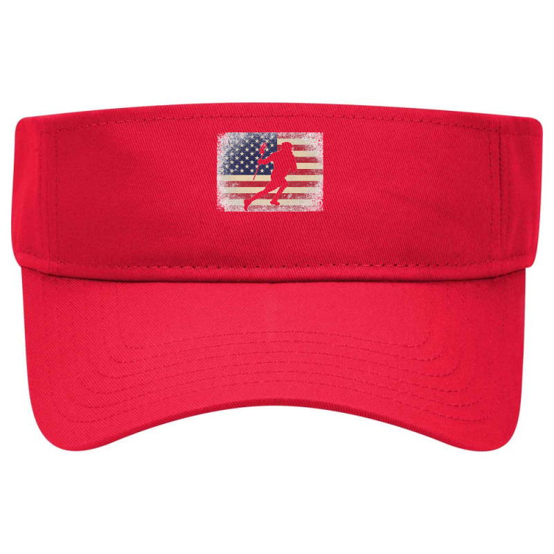 Lacrosse 4th Of July Gift American Flag Usa  Ball Stick Premium Visor hat by EaglesonBonnie | Artistshot