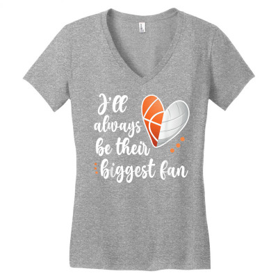 Huge Fan Proud Basketball Volleyball Player Ball Mom T Shirt Women's V-neck T-shirt Designed By Phuongdieu