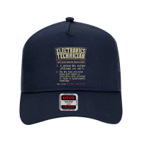 Electronics Technician Funny Definition Mesh Back Trucker Hat | Artistshot