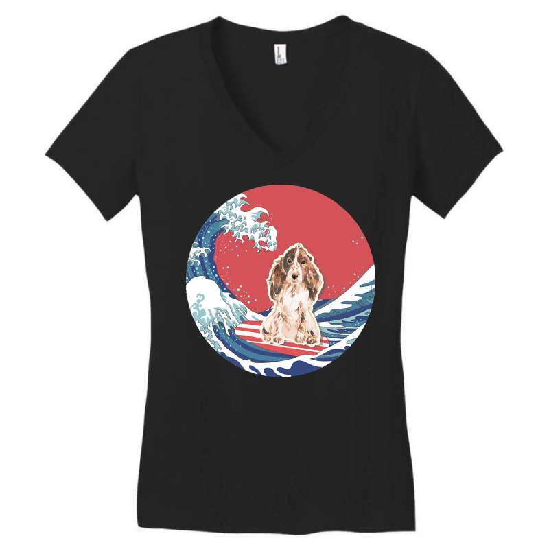 Brown Cocker Spaniel T  Shirt Brown Cocker Spaniel Gifts   Ocean Waves Women's V-Neck T-Shirt by christiansenmarlene | Artistshot