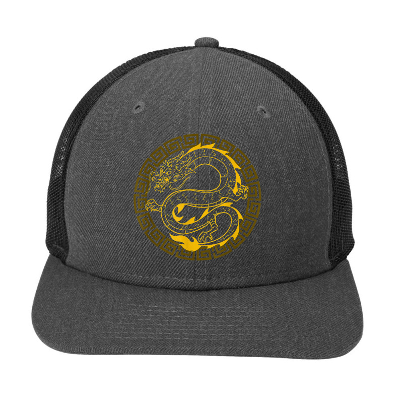 Golden Chinese Dragon Gift Shirt Martial Arts Asian Culture Retro Vint Snapback Trucker Cap by HailieDesign | Artistshot