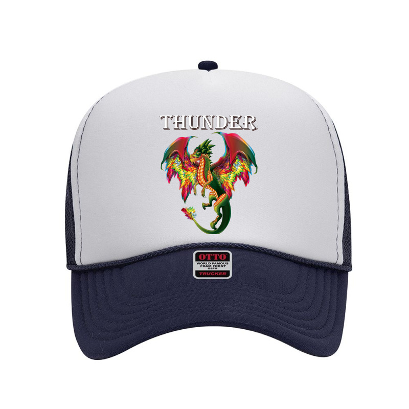 Imagine You Are A Thunder Dragon Breathing Fire With Wings Retro Vinta Foam Trucker Hat by HailieDesign | Artistshot