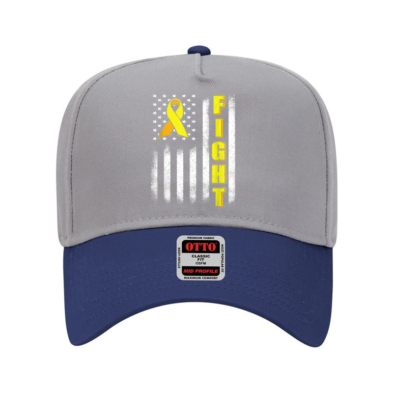 Bone Cancer Fight Sarcoma Cancer Awareness American Flag Adjustable Baseball Cap by Dapper | Artistshot