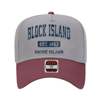 Block Island Rhode Island Ri Vintage Athletic Sports Design Adjustable Baseball Cap | Artistshot