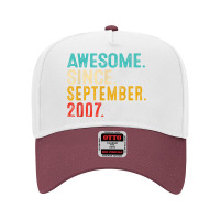 Awesome Since September 2007 15th Bday Gift 15 Year Old Boy Adjustable Baseball Cap | Artistshot