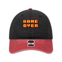 Game Over Vintage Retro Video Games Gaming Gift Arcade T Shirt Dyed Cap | Artistshot