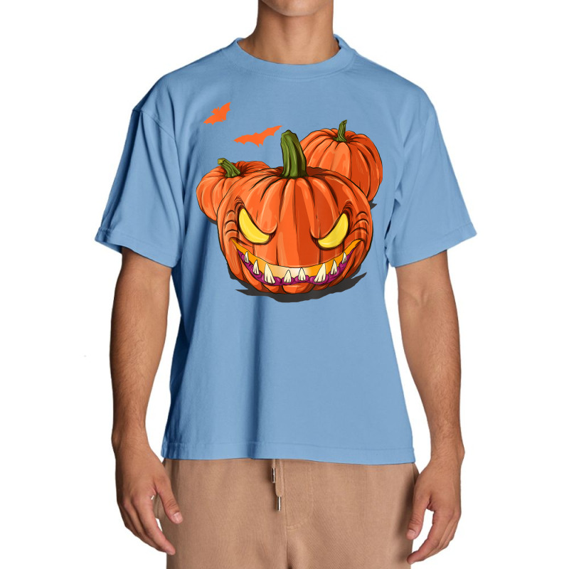 Scary Flying Bats Jack O Lantern Spooky Halloween Pumpkin Urban Heavy T-shirt | Artistshot