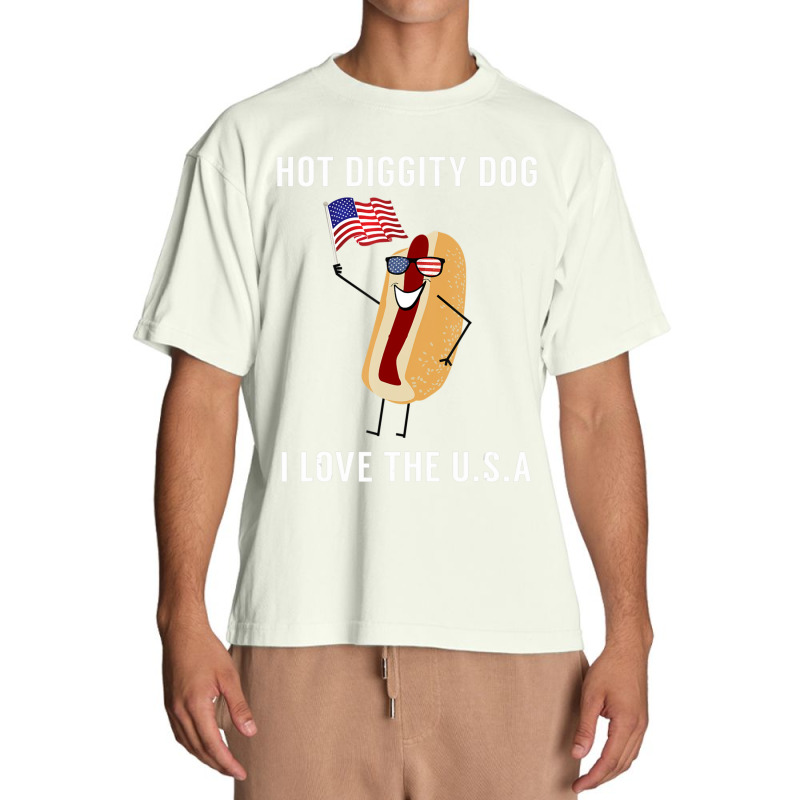 Hot Diggity Dog I Love Usa Fourth Of July Urban Heavy T-shirt by Konlasa6638 | Artistshot