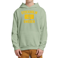 Stockholm Sweden Trident Gym Style Distressed Yellow Print Urban Pullover Hoodie | Artistshot