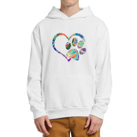 Animal Rescue Dog Paw Print Tie Dye Rainbow Dog Love Urban Pullover Hoodie | Artistshot