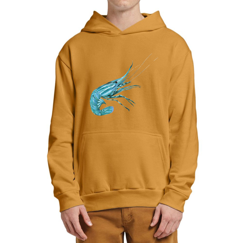 Aqua Colored Prawn Urban Pullover Hoodie | Artistshot