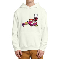 Crustaceancore Lobster With Wine Glass Urban Pullover Hoodie | Artistshot