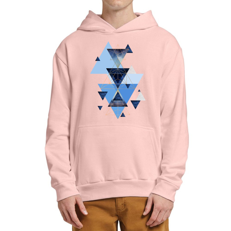 Geometric Triangle Compilation In Blue Urban Pullover Hoodie | Artistshot