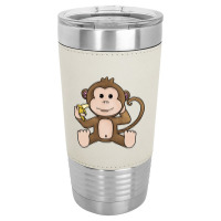 Cheeky Monkey Having A Banana Leatherette Tumbler | Artistshot