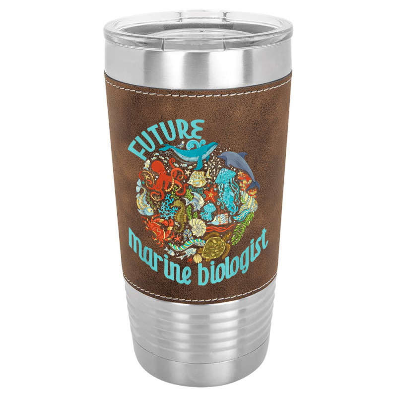 Future Marine Biologist Ocean Life Drawing Whale Octopus Leatherette Tumbler | Artistshot