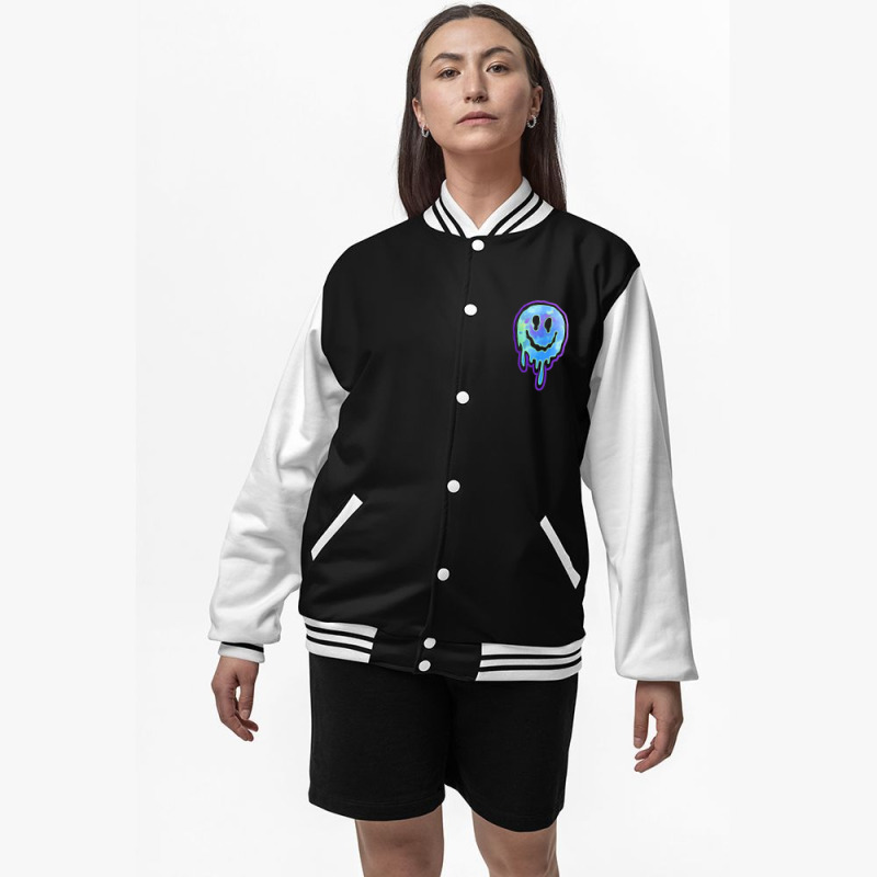 Dripping Smiley Face Bomber Jacket | Artistshot