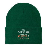 Womens Maestra Amor Cafecito Bilingual Spanish Teacher T Shirt Beanie | Artistshot