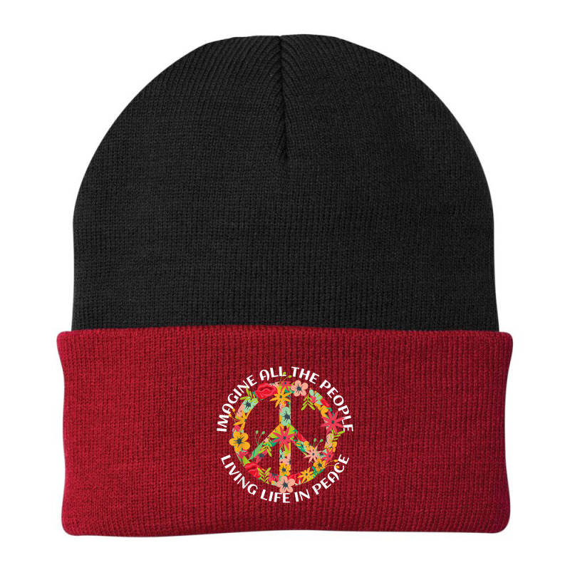 Imagine All The People Living Life In Peace Art Beanie by HailieDesign | Artistshot