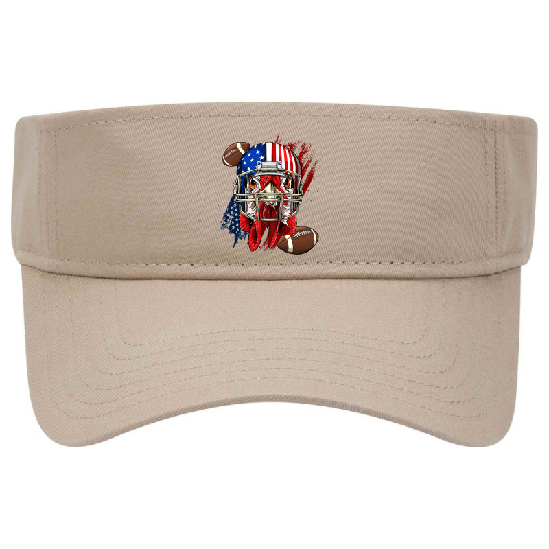 American Football Player Chicken Patriotic Chicken Farmer Visor hat by pester | Artistshot