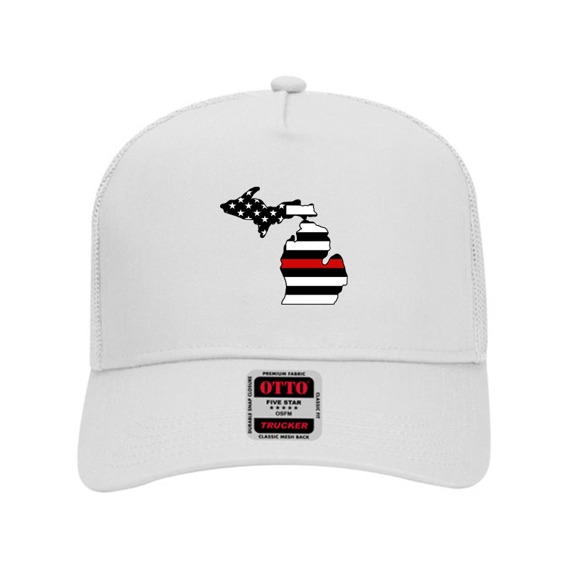 Firefighter T  Shirt Michigan Firefighter Thin Red Line T  Shirt Mesh Back Trucker Hat | Artistshot