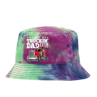 Trucker Best Truckin Dad Ever Big Rig Trucker Father's Day 207 Tie Dyed Bucket Hat | Artistshot