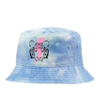 Tiger And Hot Pink Lightning Bolt T Shirt Tie Dyed Bucket Hat | Artistshot