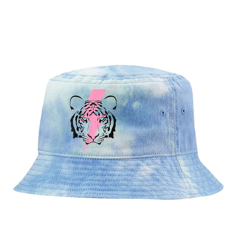 Tiger And Hot Pink Lightning Bolt T Shirt Tie Dyed Bucket Hat by hutchisongruda | Artistshot