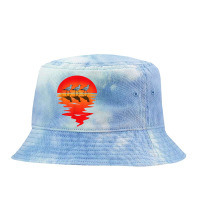 Flocks Of Seagull Vintage Sunset Seabird Harbour Albatros Tie Dyed Bucket Hat | Artistshot