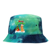 Golden Retriever Dog Xmas Lighting Matching Santa Golden Retriever Dog Tie Dyed Bucket Hat | Artistshot