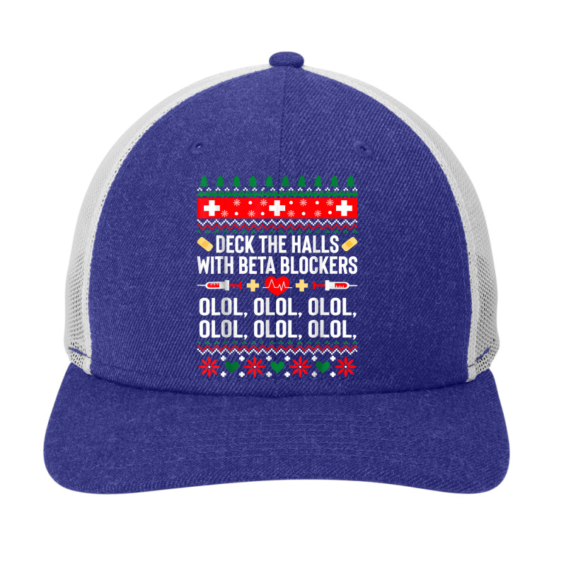 Deck The Halls With Beta Blockers Nurse Christmas Ugly Xmas T Shirt Snapback Trucker Cap by DianneHenderson91 | Artistshot