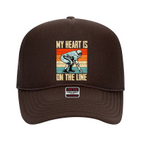 Retro Vintages My Heart Is On The Line Football Lineman Foam Trucker Hat | Artistshot