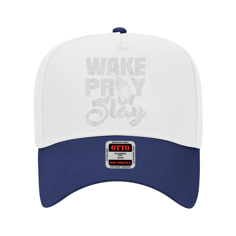 Wake Pray Slay Rhinestone Funny Christian For Birthday Girl Adjustable Baseball Cap by Fashology | Artistshot