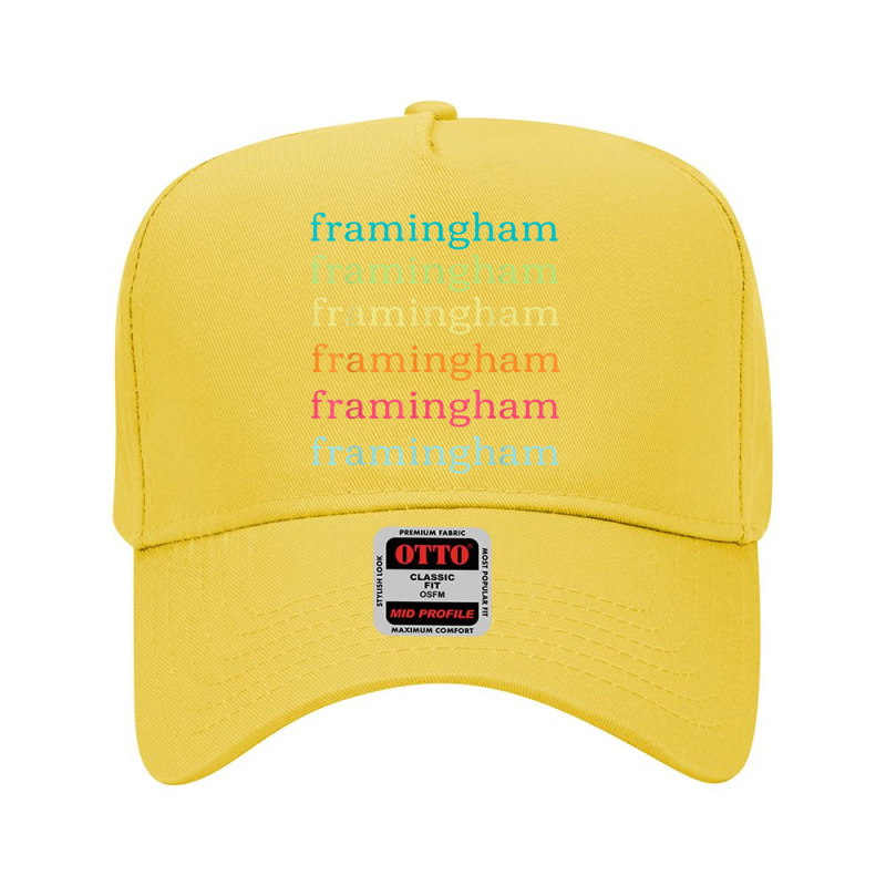 Framingham Massachusetts (ma) Cute And Colorful Text Adjustable Baseball Cap by Sombre | Artistshot