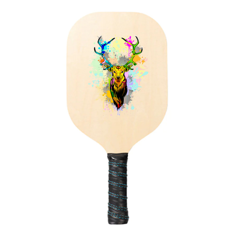 Deer Popart Dripping Paint, Deer Pop Art, Dripping Paint, Deer Drippin Pickleball Paddle | Artistshot