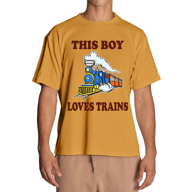 This Boy Loves Trains Gift Train Wagon Lover Urban Heavy T-shirt by CRV | Artistshot