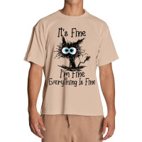 It's Fine I'm Fine Everything Is Fine Funny Cat Urban Heavy T-shirt | Artistshot