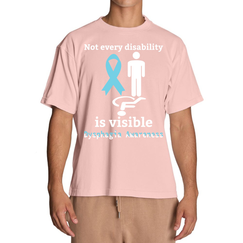 Not Every Disability Is Visible Dysphagia Awareness  Blue And Yellow R Urban Heavy T-shirt by cm-arts | Artistshot