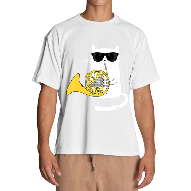 Jazz Cat Playing French Horn Cool Smooth Urban Heavy T-shirt | Artistshot