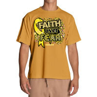 Endometriosis T  Shirt Endometriosis Awareness  Ribbon Faith Over Fear Urban Heavy T-shirt | Artistshot