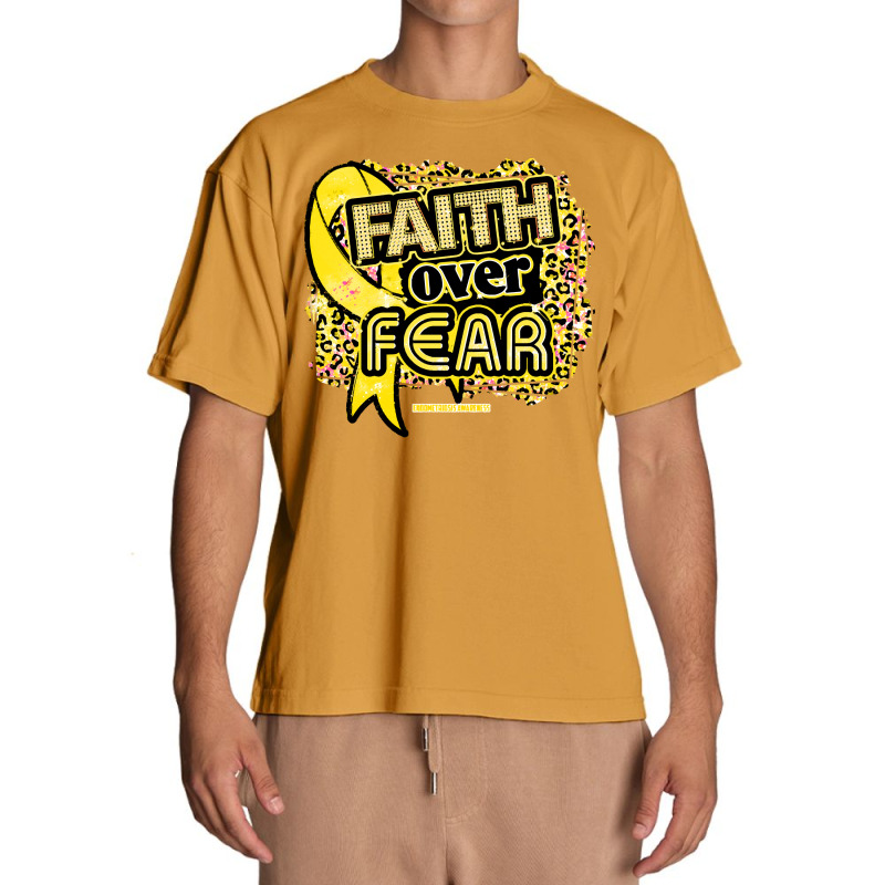 Endometriosis T  Shirt Endometriosis Awareness  Ribbon Faith Over Fear Urban Heavy T-shirt by hardlyvagabond | Artistshot