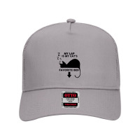 Black Cat Kitty My Laps Is My Cat S Favorite Bed Kitten Cat Mesh Back Trucker Hat | Artistshot