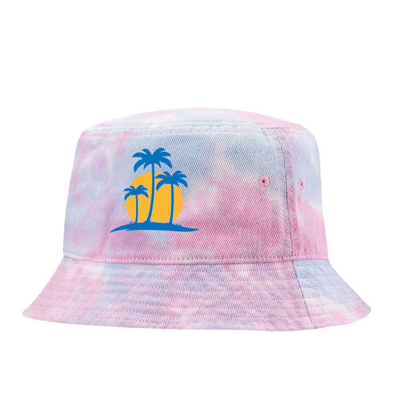 Palm Tree T  Shirt Palm Tree Island With Summer Sun T  Shirt Tie Dyed Bucket Hat by lizardgasp | Artistshot