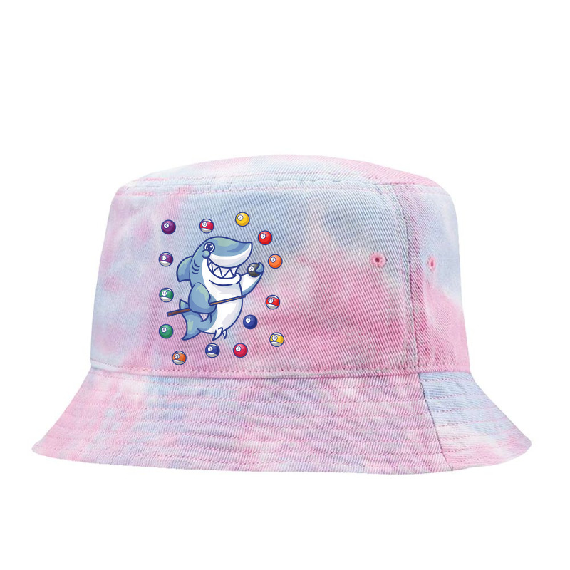 Funny Shark With Pool Balls I Children Shark Billiards T Shirt Tie Dyed Bucket Hat | Artistshot