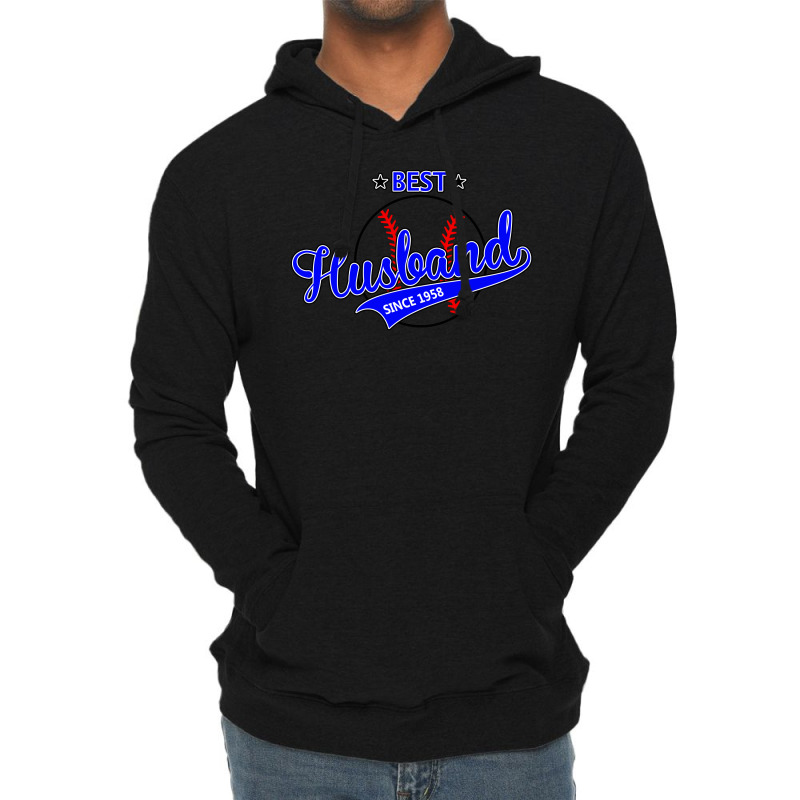 Best Husband Since 1958 - Baseball Husband Lightweight Hoodie | Artistshot