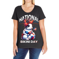 Funny Rabbit National Bikini Day Ladies Curvy T-shirt | Artistshot