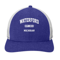 Waterford Michigan Mi Vintage State Athletic Style T Shirt Snapback Trucker Cap | Artistshot