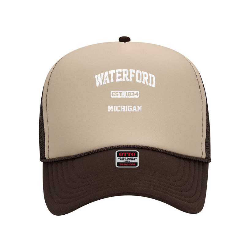 Waterford Michigan Mi Vintage State Athletic Style T Shirt Foam Trucker Hat | Artistshot