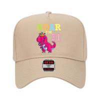 King Dinosaur Dance Happy My Birthday Roar I'm 31 Years Old Adjustable Baseball Cap | Artistshot