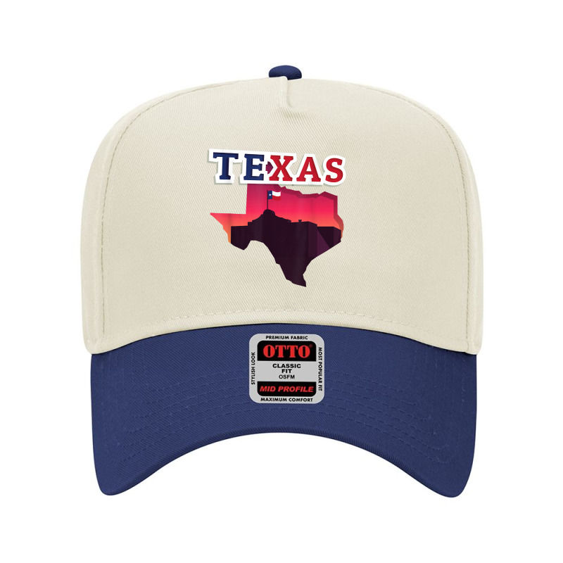 State Of Texas Map With State Flag Adjustable Baseball Cap by cm-arts | Artistshot